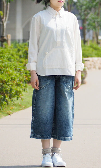 DEEP BLUE（深藍色）10.5oz NEP Denim Gardening Pants Distressed Knee Length [72687-USED] Okayama Kurashiki Kojima Jeans Brand 