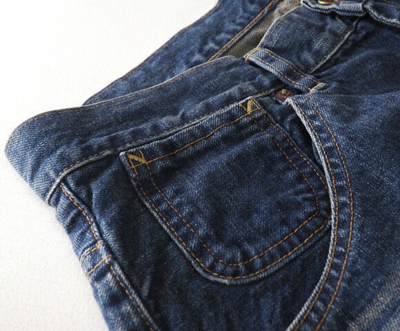DEEP BLUE 11.5 oz wide loose denim pants Distressed Ladies [72764-2] Okayama Kurashiki Kojima jeans brand 