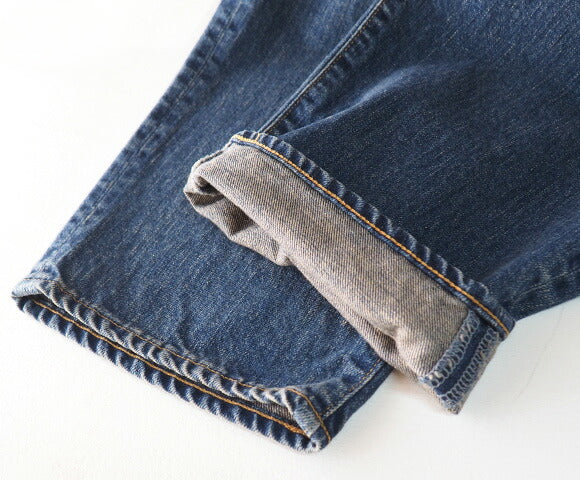 DEEP BLUE 11.5 oz wide loose denim pants Distressed Ladies [72764-2] Okayama Kurashiki Kojima jeans brand 