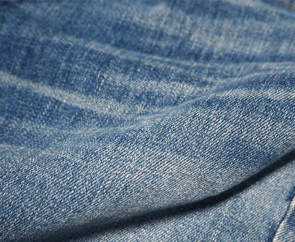 DEEP BLUE (Deep Blue) 10oz Stretch Denim Semi-low Rise 5 Pocket Pants Distressed [72779-USED] Okayama Kurashiki Kojima Jeans Brand 