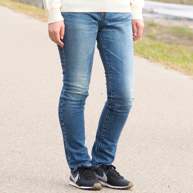 DEEP BLUE (Deep Blue) 10oz Stretch Denim Semi-low Rise 5 Pocket Pants Distressed [72779-USED] Okayama Kurashiki Kojima Jeans Brand 