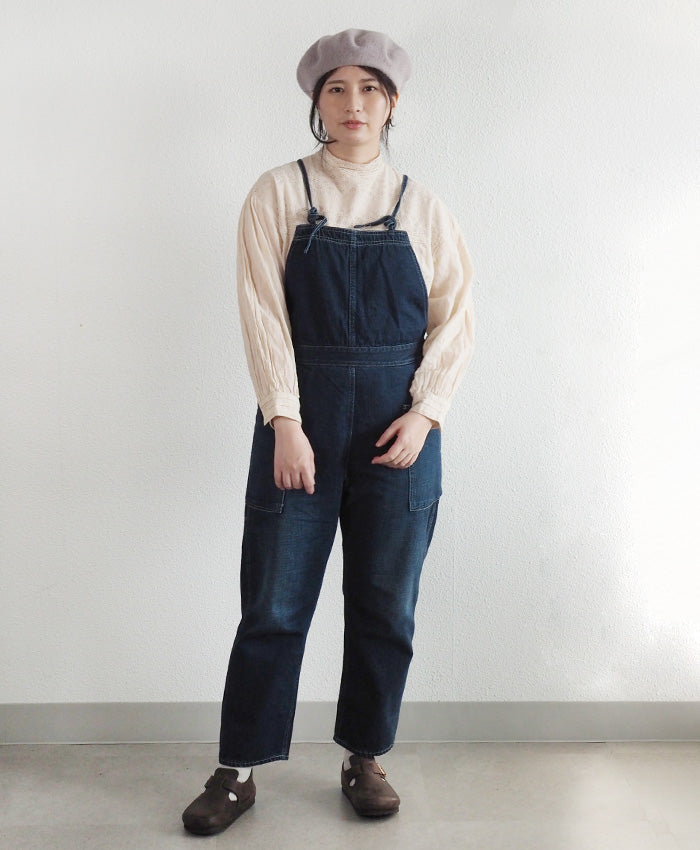 DEEP BLUE Gardening Salopette Distressed Women's [72815] Overalls Kurashiki Kojima Jeans Denim Brand 