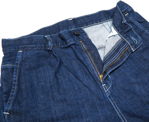 DEEP BLUE (deep blue) 10oz switching tapered denim pants Distressed processing [72822-2] Okayama Kurashiki Kojima jeans brand