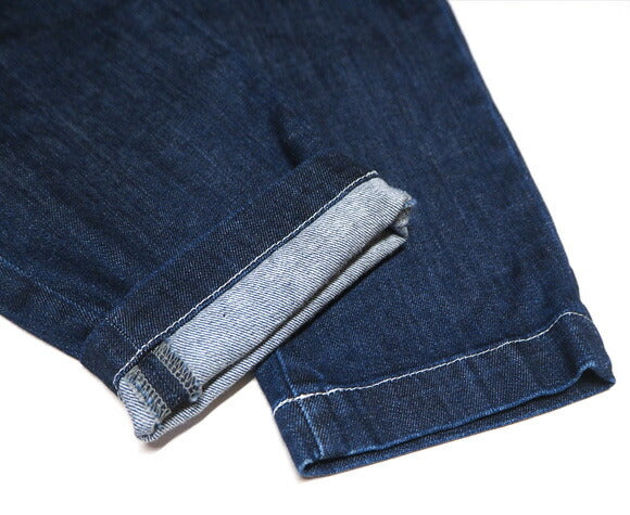 DEEP BLUE (deep blue) 10oz switching tapered denim pants Distressed processing [72822-2] Okayama Kurashiki Kojima jeans brand