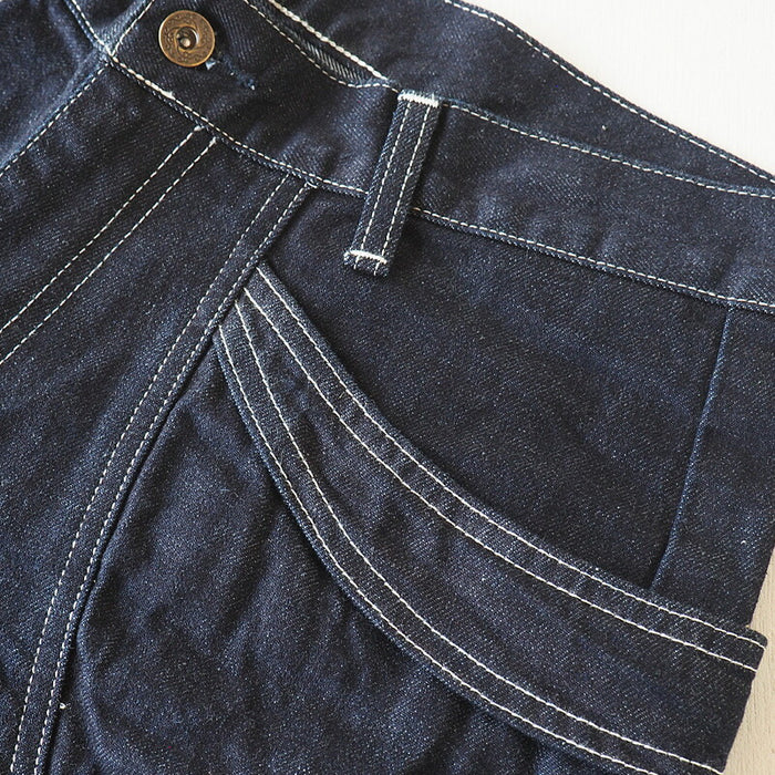 DEEP BLUE (Deep Blue) 11.5oz Wide Loose Gardening Denim Pants One Wash [72842-1] Okayama Kurashiki Kojima Jeans Brand 