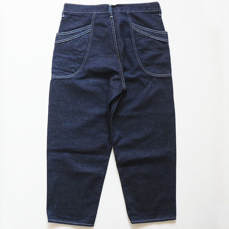 DEEP BLUE (Deep Blue) 11.5oz Wide Loose Gardening Denim Pants One