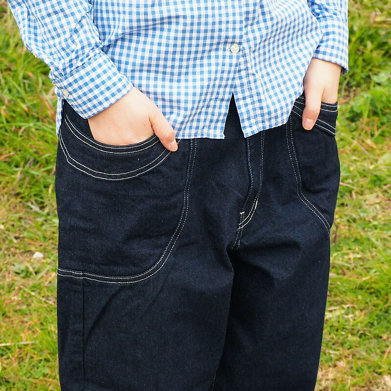 DEEP BLUE (Deep Blue) 11.5oz Wide Loose Gardening Denim Pants One