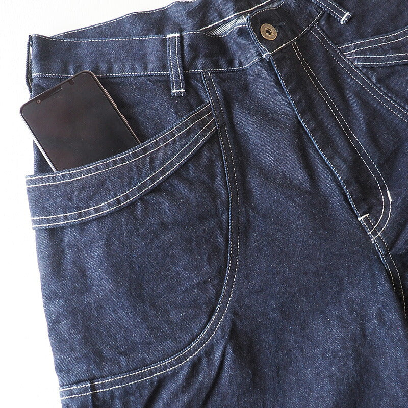 DEEP BLUE (Deep Blue) 11.5oz Wide Loose Gardening Denim Pants One Wash [72842-1] Okayama Kurashiki Kojima Jeans Brand 