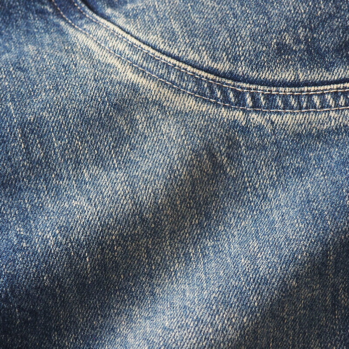 DEEP BLUE (Deep Blue) 11.5 oz Wide Loose Gardening Denim Pants Distressed [72842-2] Okayama Kurashiki Kojima Jeans Brand 