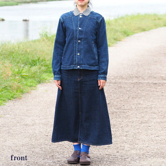 DEEP BLUE Denim No Collar Western Jacket 10oz Distressed [72848] Okayama Kurashiki Kojima Jeans Brand 