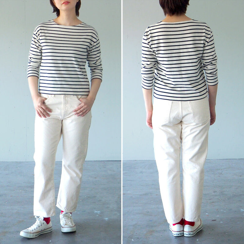 DEEP BLUE (deep blue) 12.5 oz sweet weave color denim boyfriend ankle length ivory ladies [72867-1] Okayama Kurashiki Kojima jeans brand 