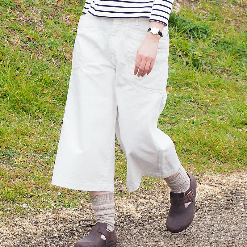DEEP BLUE (Deep Blue) 12oz Wide Loose Gardening Denim Pants White [72870] Okayama Kurashiki Kojima Jeans Brand 