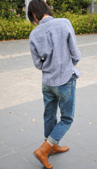 DEEP BLUE 12.5 oz sweet weave denim boyfriend ankle length jeans blue ladies [73388] Okayama Kurashiki Kojima jeans brand 