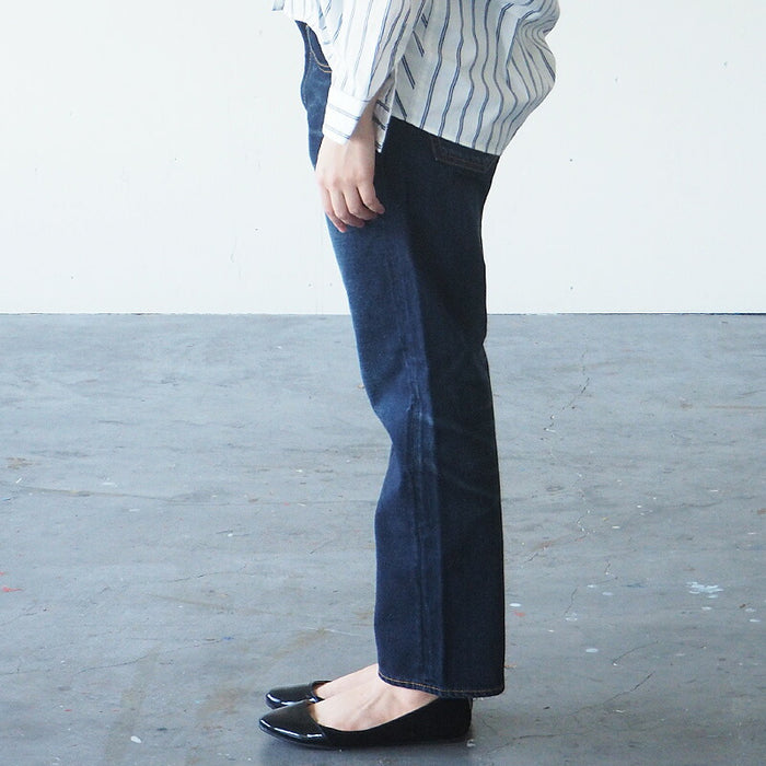 DEEP BLUE (deep blue) 12.5 oz sweet weave denim boyfriend denim ankle length dark blue [73388-3] Okayama Kurashiki Kojima jeans brand 