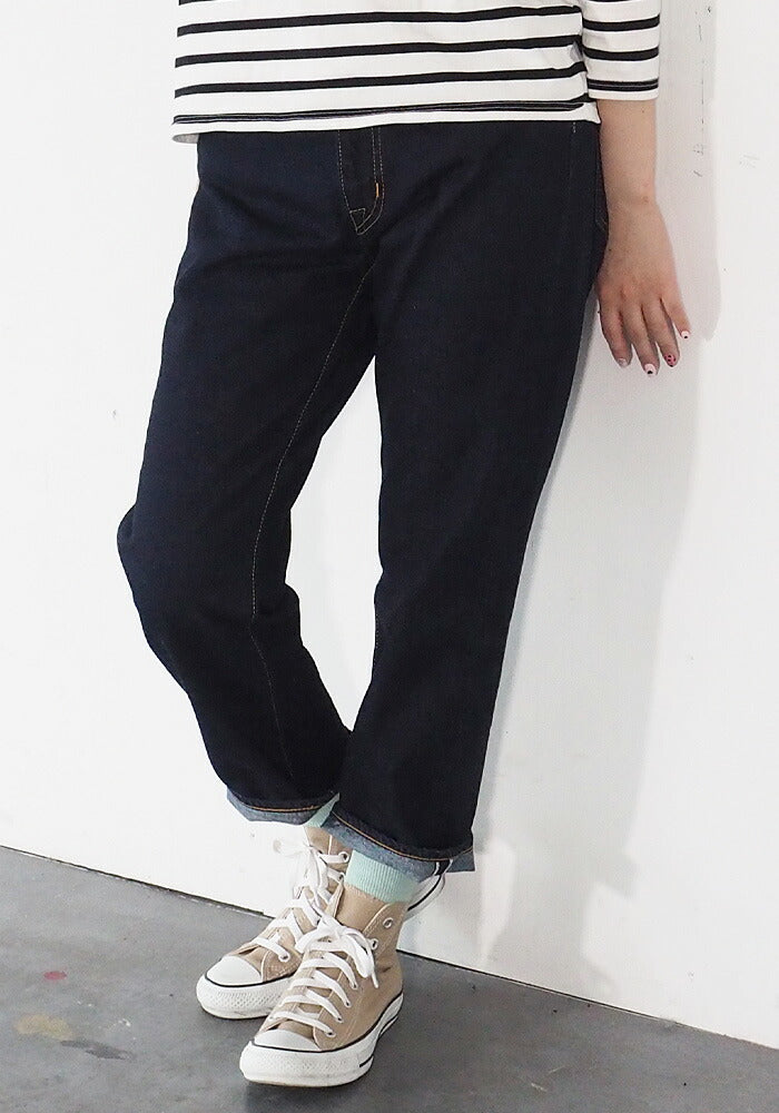DEEP BLUE (deep blue) 12.5 oz sweet weave denim boyfriend denim ankle length one wash [73388OW] Okayama Kurashiki Kojima jeans brand 
