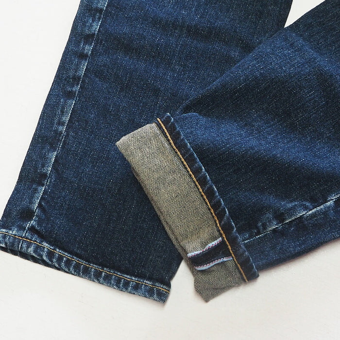 DEEP BLUE 10oz Stretch Denim Ankle Length Tapered Boyfriend Pants Blue [73966-1] Okayama Kurashiki Kojima Jeans Brand 