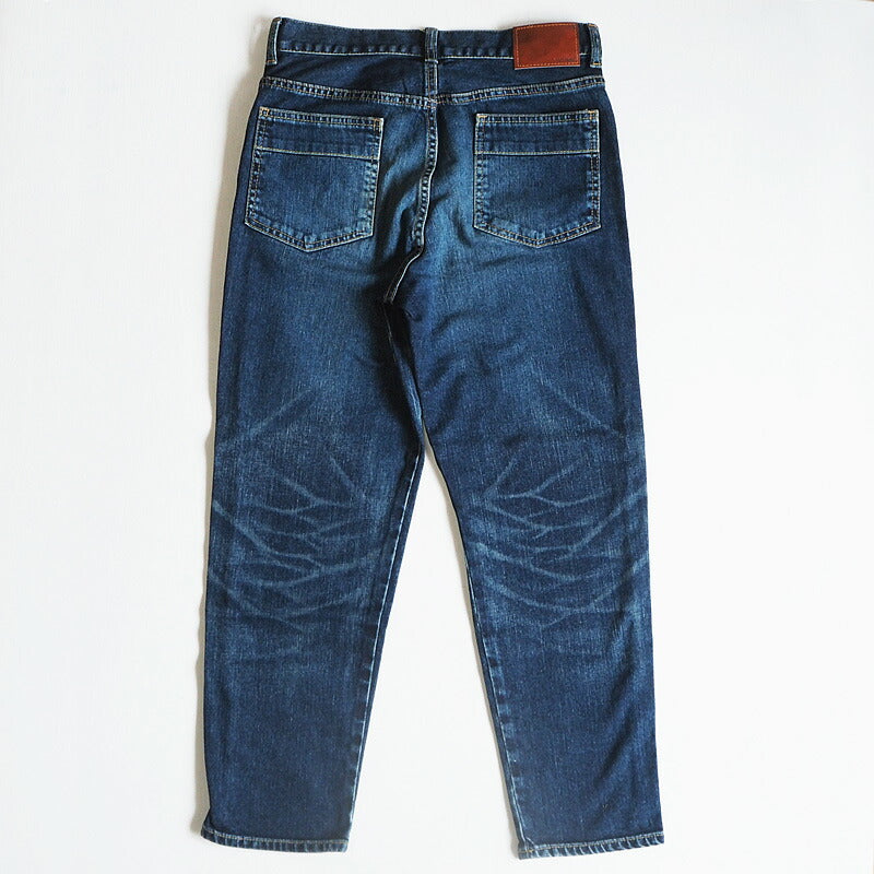 DEEP BLUE 10oz Stretch Denim Ankle Length Tapered Boyfriend Pants Blue [73966-1] Okayama Kurashiki Kojima Jeans Brand 