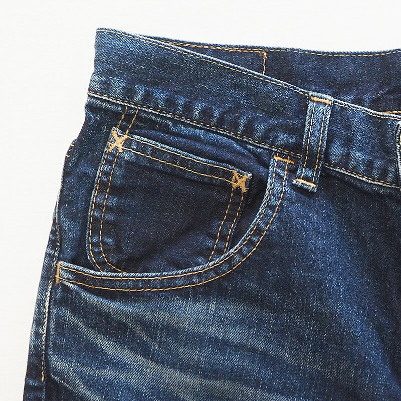 DEEP BLUE 10oz Stretch Denim Ankle Length Tapered Boyfriend Pants Blue [73966-1] Okayama Kurashiki Kojima Jeans Brand 