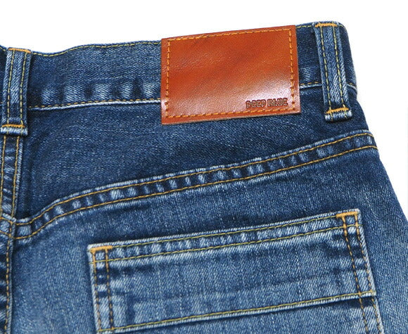 DEEP BLUE 10oz Stretch Denim Ankle Length Tapered Boyfriend Jeans Medium Blue [73966-MBL] Okayama Kurashiki Kojima Jeans Brand 