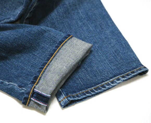 深藍色 10oz 彈力牛仔布及踝錐形男友牛仔褲 中藍色 [73966-MBL] Okayama Kurashiki Kojima Jeans Brand 