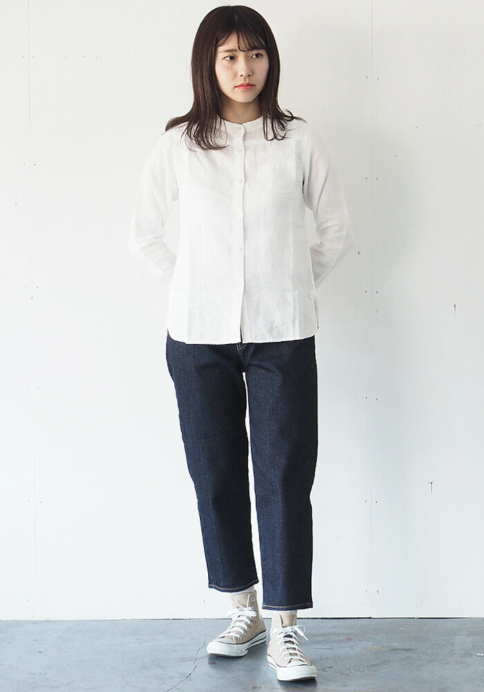 DEEP BLUE 10oz Stretch Denim Ankle Length Tapered Boyfriend Pants One Wash [73966-OW] Okayama Kurashiki Kojima Jeans Brand 