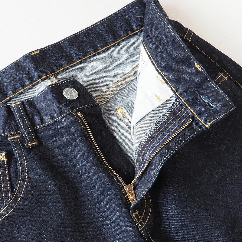 DEEP BLUE 10oz Stretch Denim Ankle Length Tapered Boyfriend Pants One Wash [73966-OW] Okayama Kurashiki Kojima Jeans Brand 