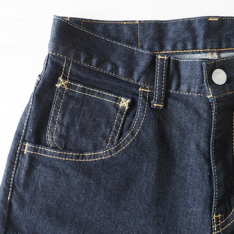 DEEP BLUE 10oz Stretch Denim Ankle Length Tapered Boyfriend Pants One Wash [73966-OW] Okayama Kurashiki Kojima Jeans Brand 