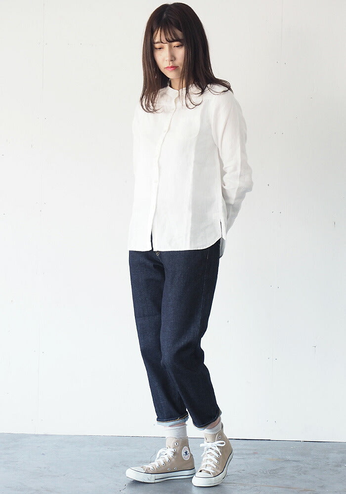 DEEP BLUE 10oz Stretch Denim Ankle Length Tapered Boyfriend Pants One Wash [73966-OW] Okayama Kurashiki Kojima Jeans Brand 