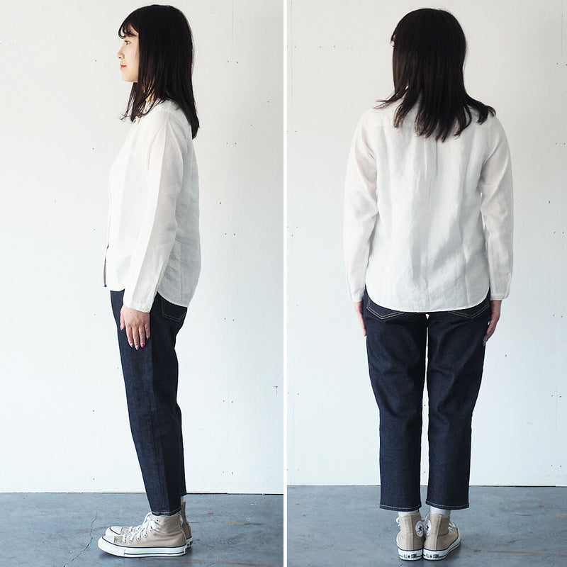 DEEP BLUE 10oz Stretch Denim Ankle Length Tapered Boyfriend Pants One Wash [73966-OW] Okayama Kurashiki Kojima Jeans Brand 