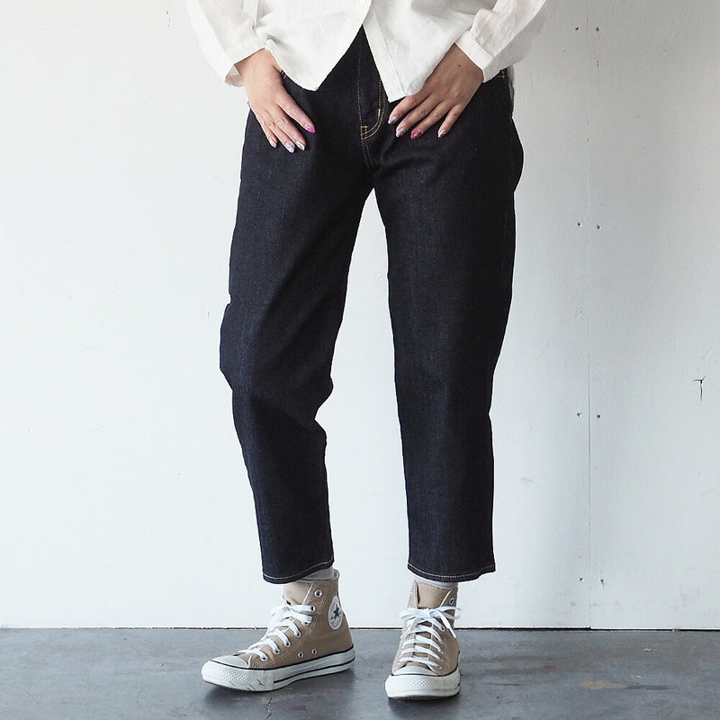 DEEP BLUE 10oz Stretch Denim Ankle Length Tapered Boyfriend Pants One Wash [73966-OW] Okayama Kurashiki Kojima Jeans Brand 