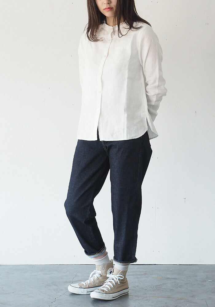 DEEP BLUE 10oz Stretch Denim Ankle Length Tapered Boyfriend Pants One Wash [73966-OW] Okayama Kurashiki Kojima Jeans Brand 