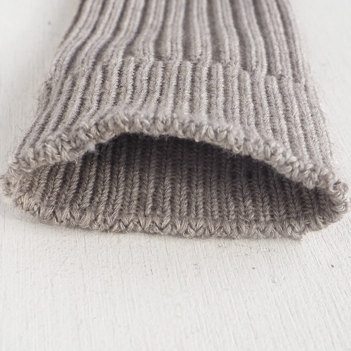 ORGANIC GARDEN Yak wool x Supima cotton ribbed socks, long length, for men and women [8-0045]