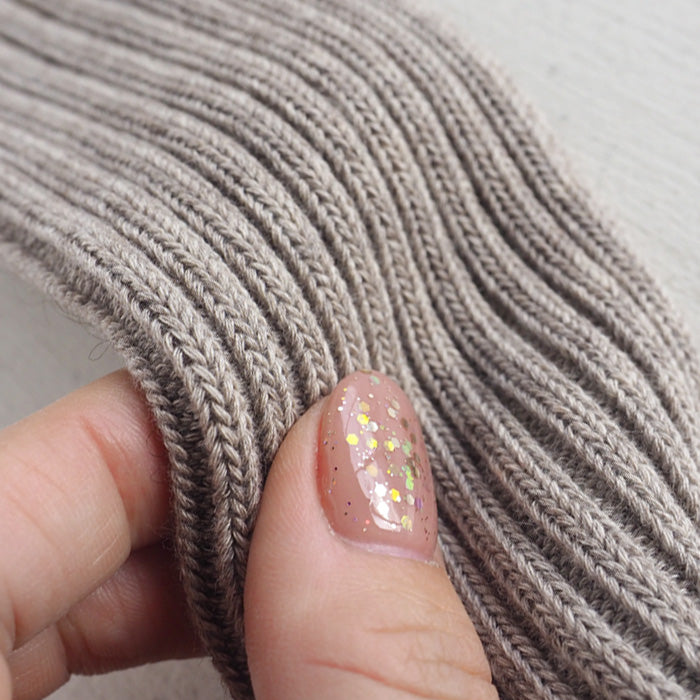 ORGANIC GARDEN Yak wool x Supima cotton ribbed socks, long length, for men and women [8-0045]