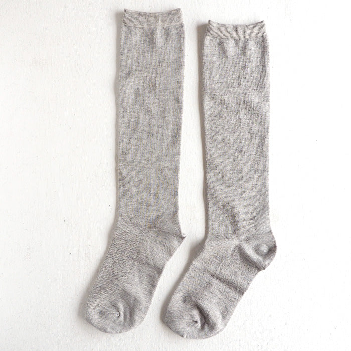 ORGANIC GARDEN Yak Plain High Socks Moku Gray Long Length Ladies [8-8260] 