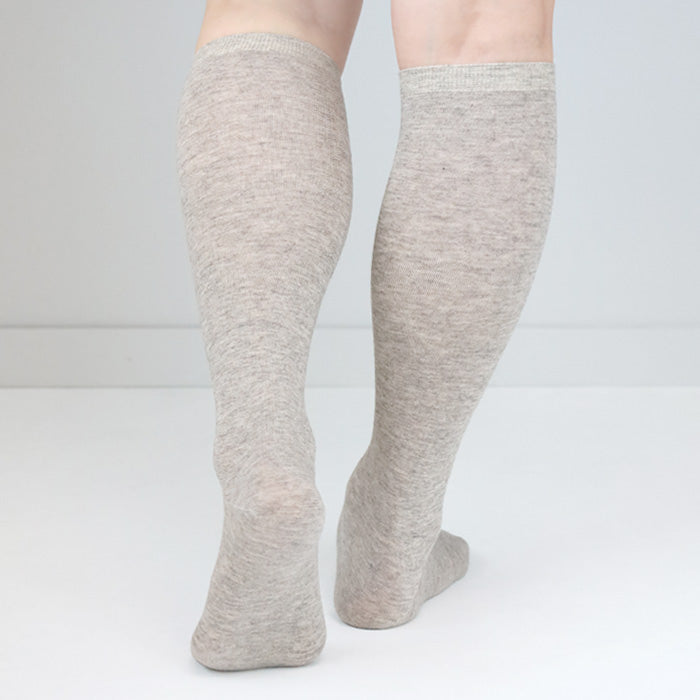 ORGANIC GARDEN Yak Plain Knee Socks, Mok Grey, Long Length, Women's [8-0046]