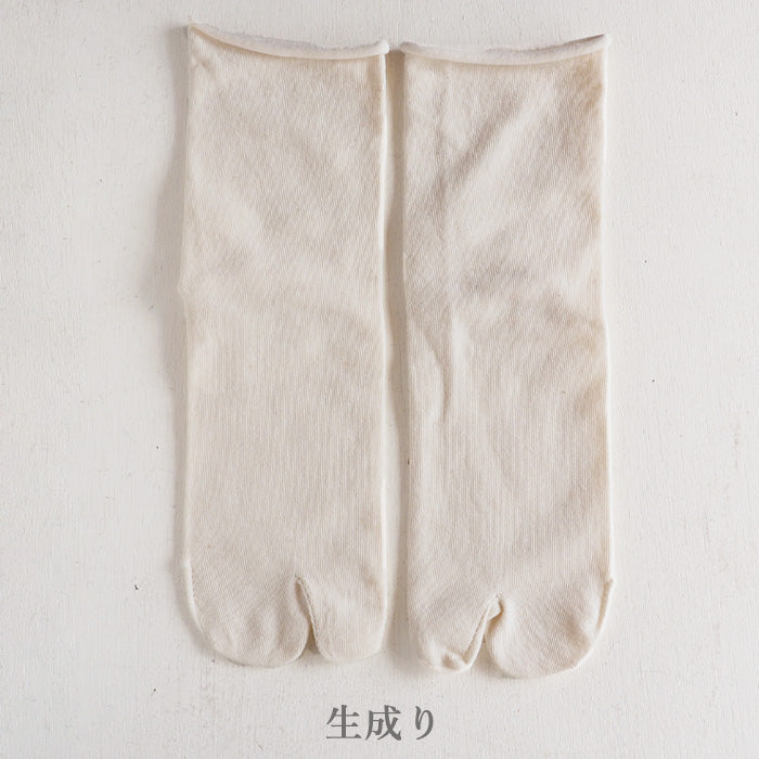 [2 colors] ORGANIC GARDEN no rubber tabi type socks unbleached gray ladies [8-8267]