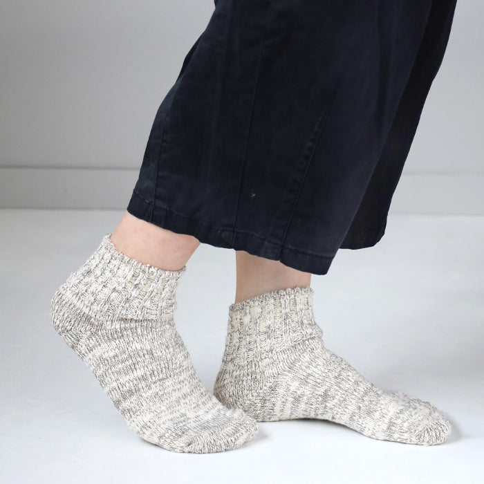 [2 colors] ORGANIC GARDEN Galabo Ankle Length Socks Beige / Double Dyed Men's Women's [8-8271]