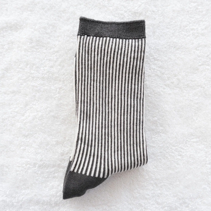 ORGANIC GARDEN Striped Socks, Organic Cotton, Gallnut Dyed, Natural Black, Women's [8-0039-22], Nara, Koryo-cho, Socks, Brand