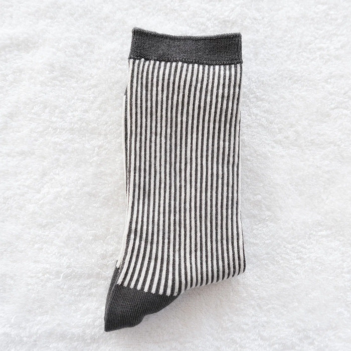 ORGANIC GARDEN（有機花園）條紋襪有機棉 Gobuko 染色天然黑女裝 [8-8279] Nara Koryocho Socks Brand