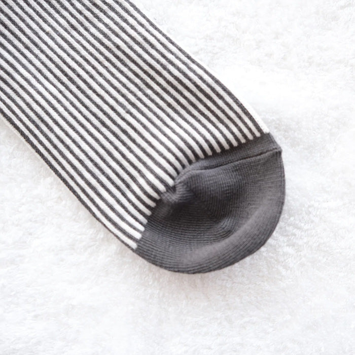 ORGANIC GARDEN Striped Socks, Organic Cotton, Gallnut Dyed, Natural Black, Women's [8-0039-22], Nara, Koryo-cho, Socks, Brand