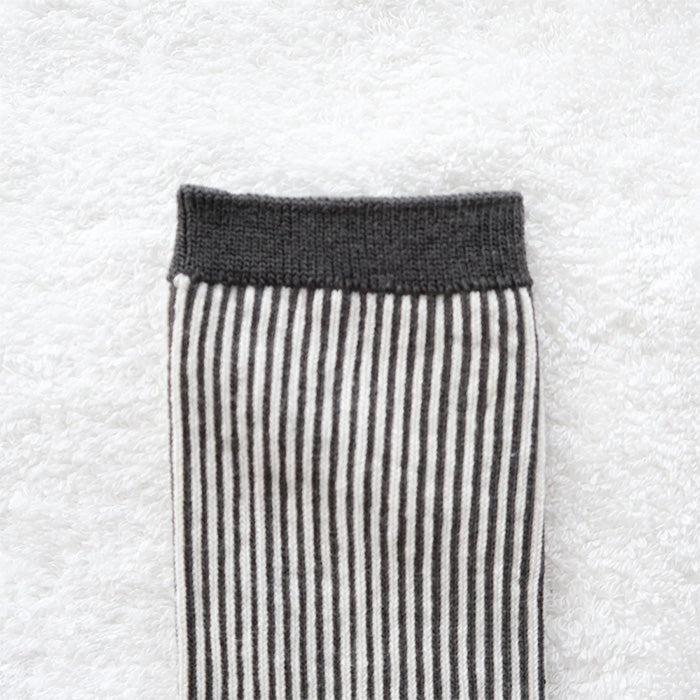 ORGANIC GARDEN Striped Socks, Organic Cotton, Gallnut Dyed, Natural Black, Women's [8-0039-22], Nara, Koryo-cho, Socks, Brand
