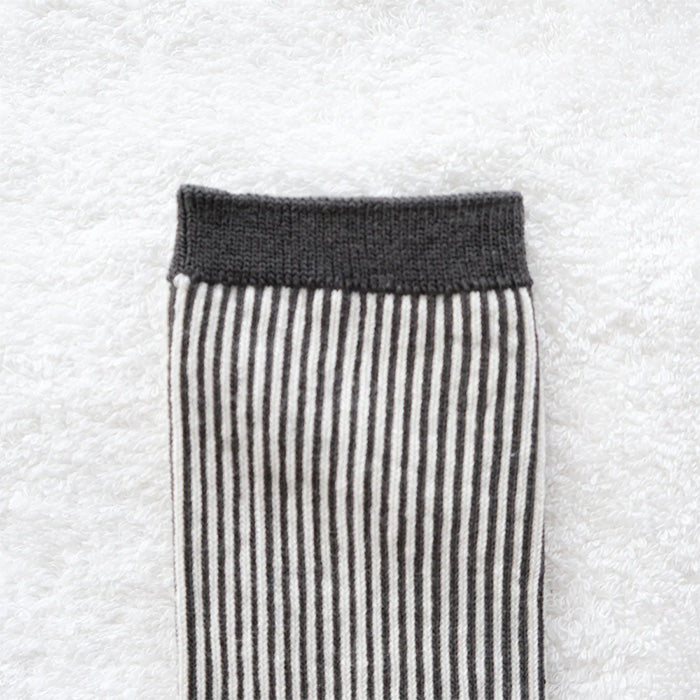 ORGANIC GARDEN (Organic Garden) Striped Socks Organic Cotton Gobuko Dyed Natural Black Women's [8-8279] Nara Koryocho Socks Brand
