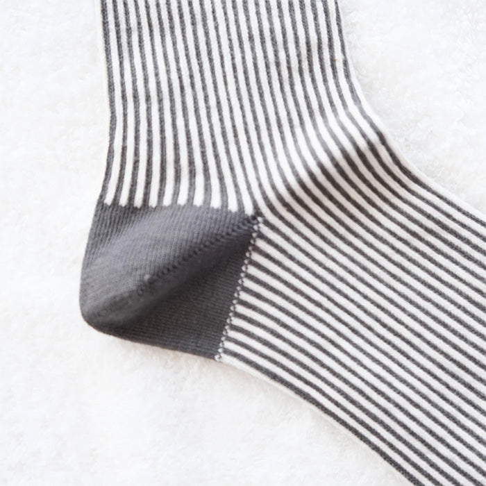 ORGANIC GARDEN（有機花園）條紋襪有機棉 Gobuko 染色天然黑女裝 [8-8279] Nara Koryocho Socks Brand