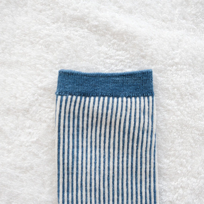 ORGANIC GARDEN Striped Socks, Organic Cotton, Indigo Dyed, Light Blue, Women's [8-0040-22], Koryo-cho, Nara, Socks, Brand 