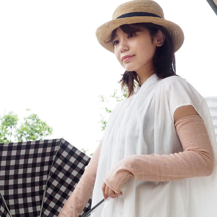 ORGANIC GARDEN Non-Constricting Arm Covers, Organic Garden UV Care, 100% Organic Cotton, Women's [8-0802-79]