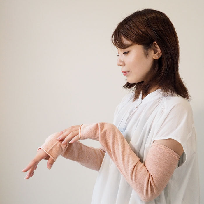 ORGANIC GARDEN Non-Constricting Arm Covers, Organic Garden UV Care, 100% Organic Cotton, Women's [8-0802-79]