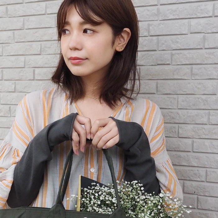 ORGANIC GARDEN Non-Constricting Arm Covers Organic Garden UV Protection 100% Organic Cotton Gallnut Dyed Natural Black Women's [8-0803-79] 