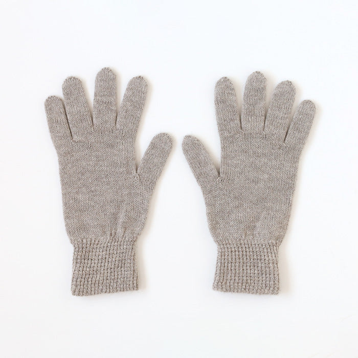 ORGANIC GARDEN Yak wool x Supima cotton gloves, moccasin grey, men's size M [8-0911-83] unisex gloves 