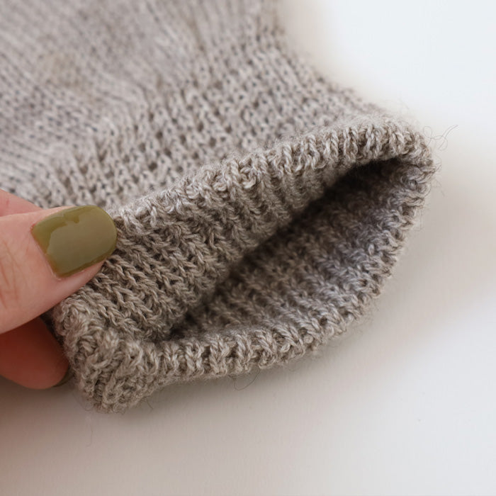 ORGANIC GARDEN Yak wool x Supima cotton gloves, moccasin grey, men's size M [8-0911-83] unisex gloves 