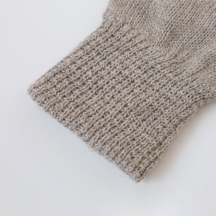 ORGANIC GARDEN Yak wool x Supima cotton gloves, moccasin grey, men's size M [8-0911-83] unisex gloves 